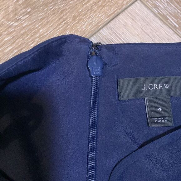 J Crew Drapey Spaghetti-strap Dress with Side-slit Navy - Picture 5 of 8